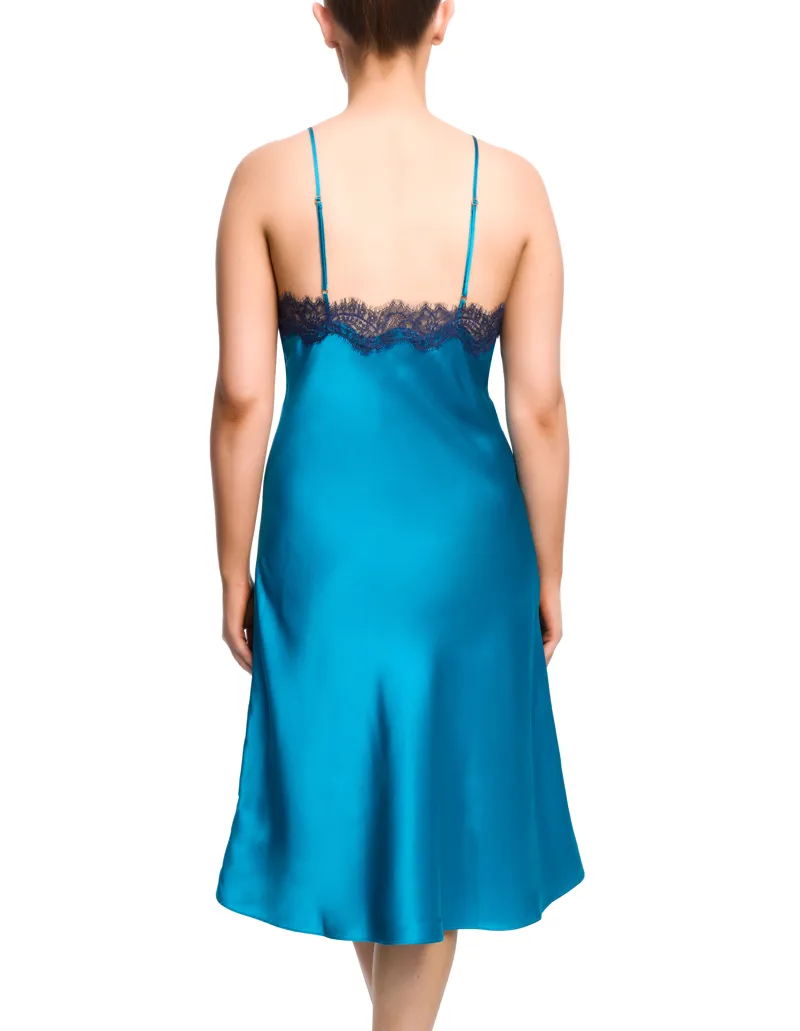 Sainted Sisters Scarlet Silk Chemise in Navy Jewel-1