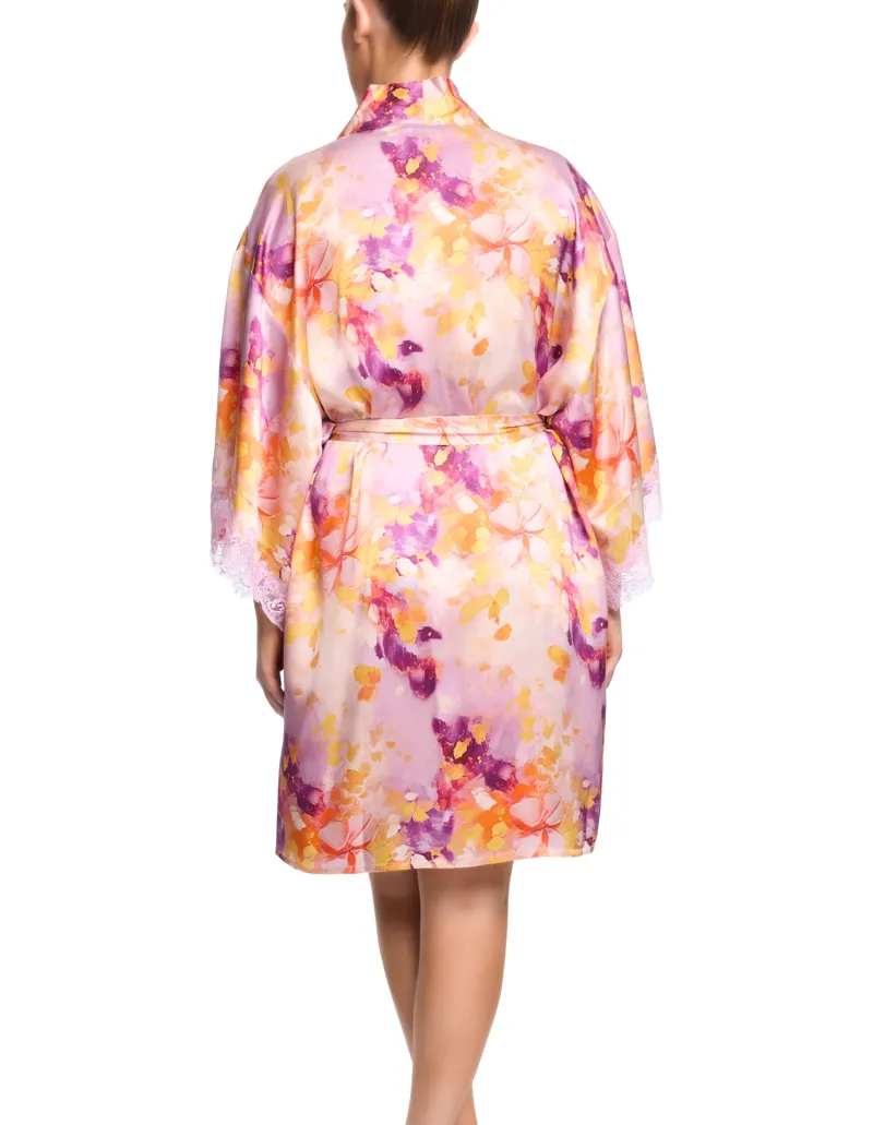 Sainted Sisters Scarlet Silk Kimono in Painted Petals-1
