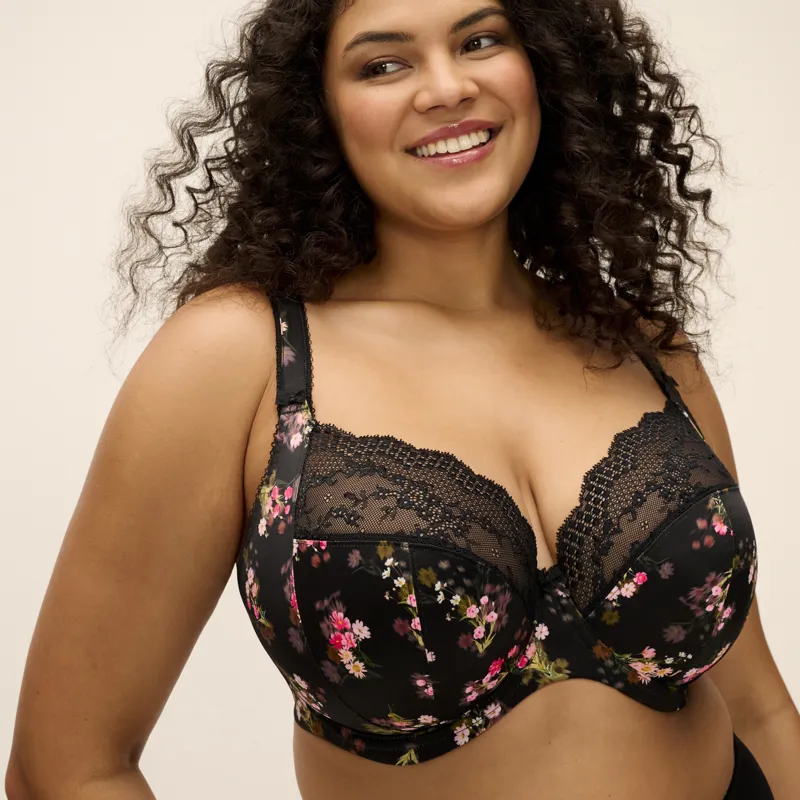 Elomi Lucie Underwired Plunge Stretch Bra in Fleur-1