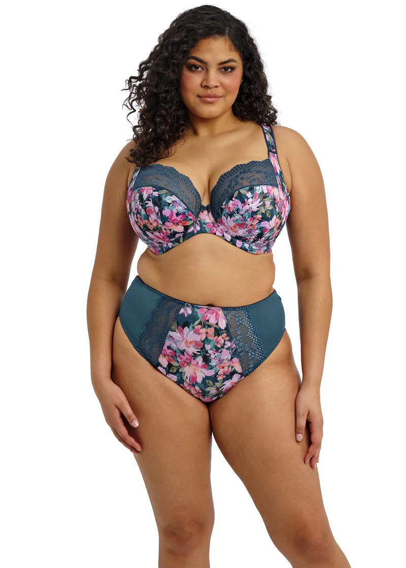 Elomi Lucie High Leg Brief inTeal Floral-3