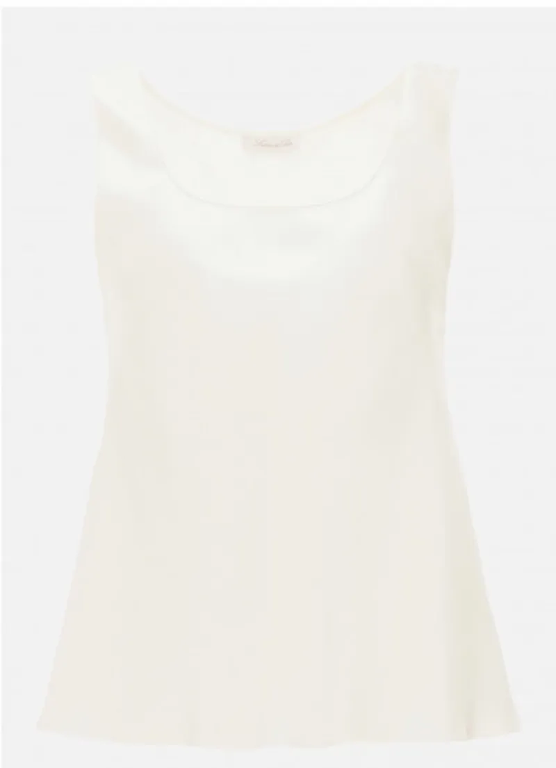 Lunadiseta Basic Seduction Silk Top in Ivory