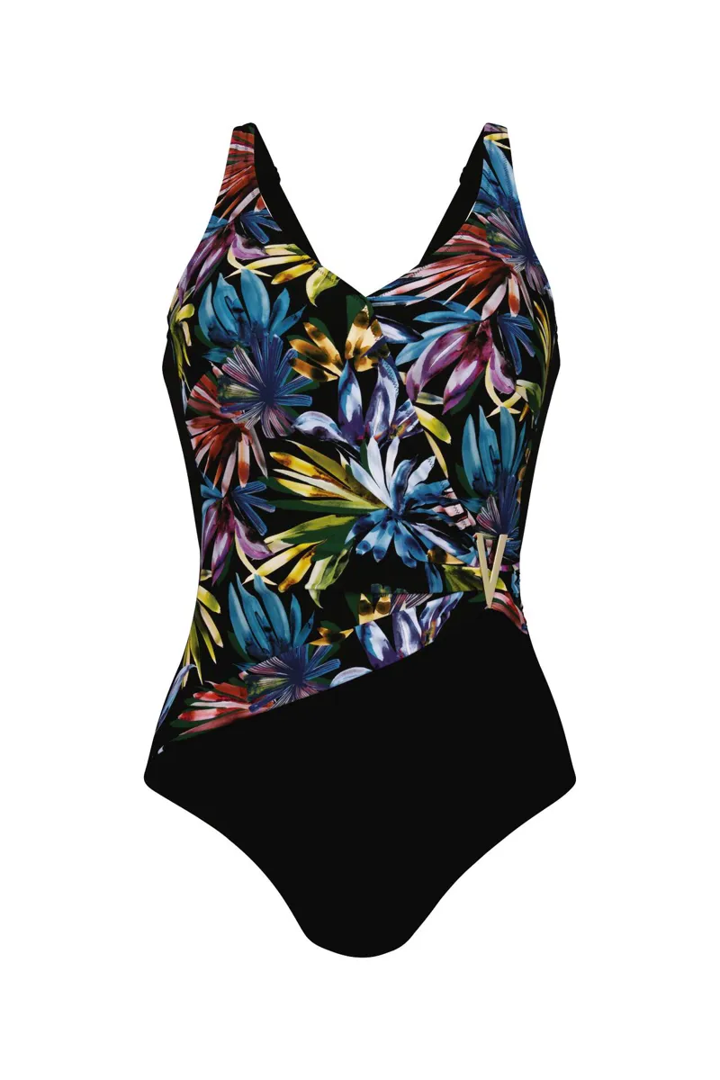 Anita Care Pocketed Teresina Swimsuit in Floral Black