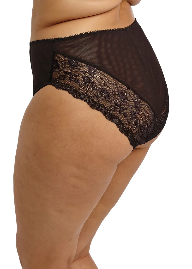 Elomi Morgan High Leg Brief in Dark Romance-1