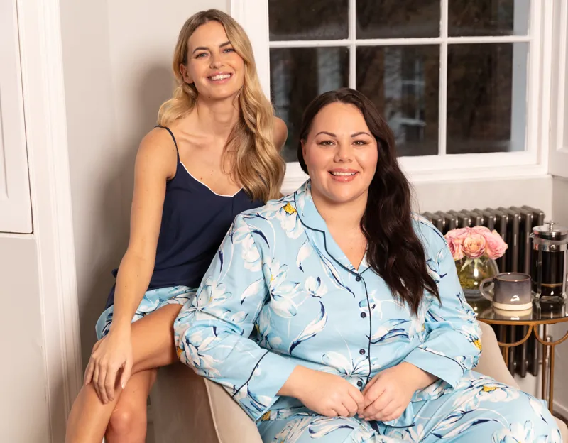 Cyberjammies Madelyn Floral Wide Leg Pyjama in Blue-3