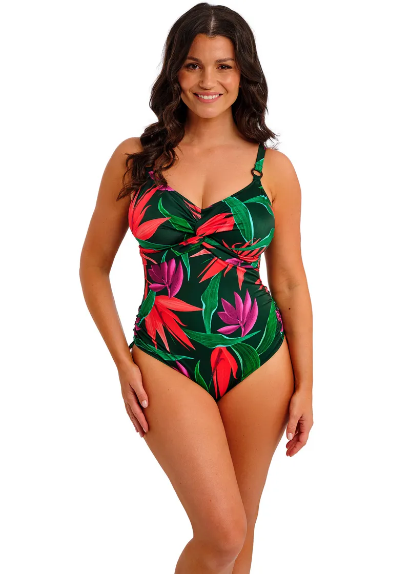 Fantasie Pichola Twist Front Swimsuit with Adjustable Leg in Mangrove-1
