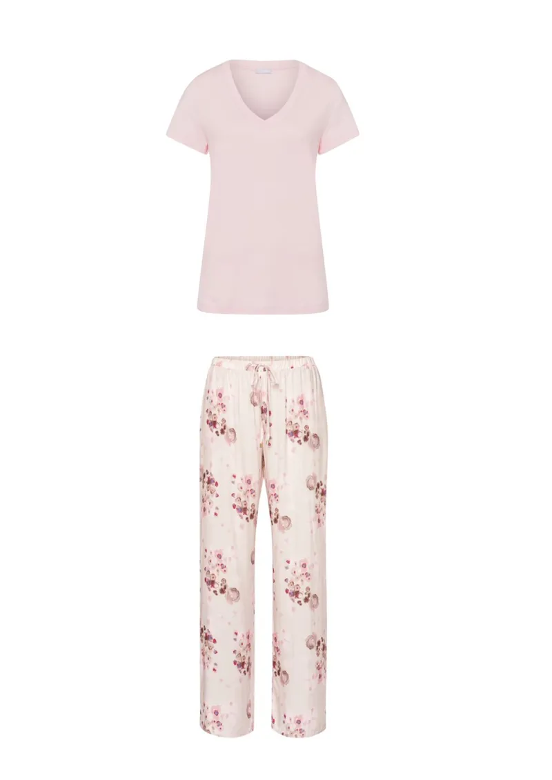 Hanro Blossom Pyjama in Pink Whip
