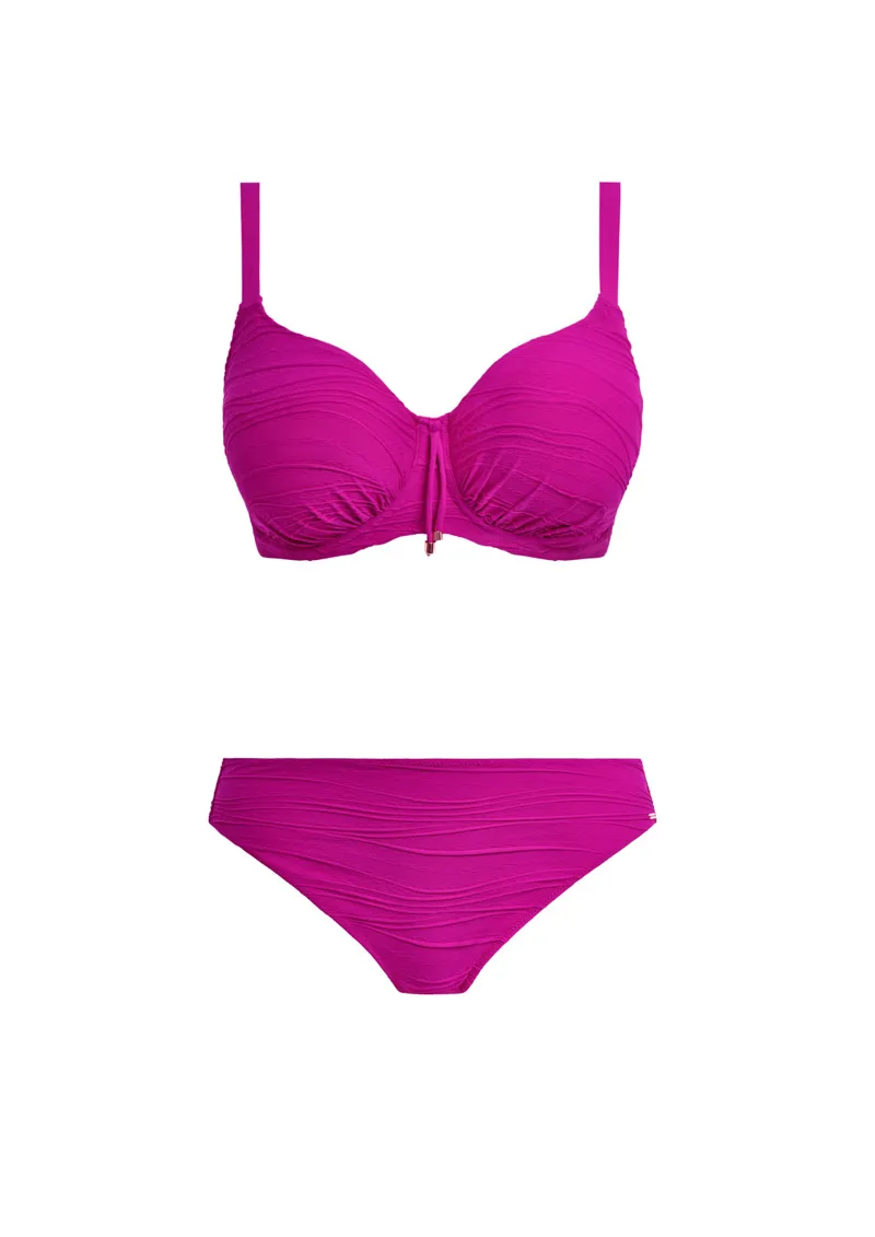 Fantasie Beach Waves Full Cup Mid Rise Bikini in Bright Fushia