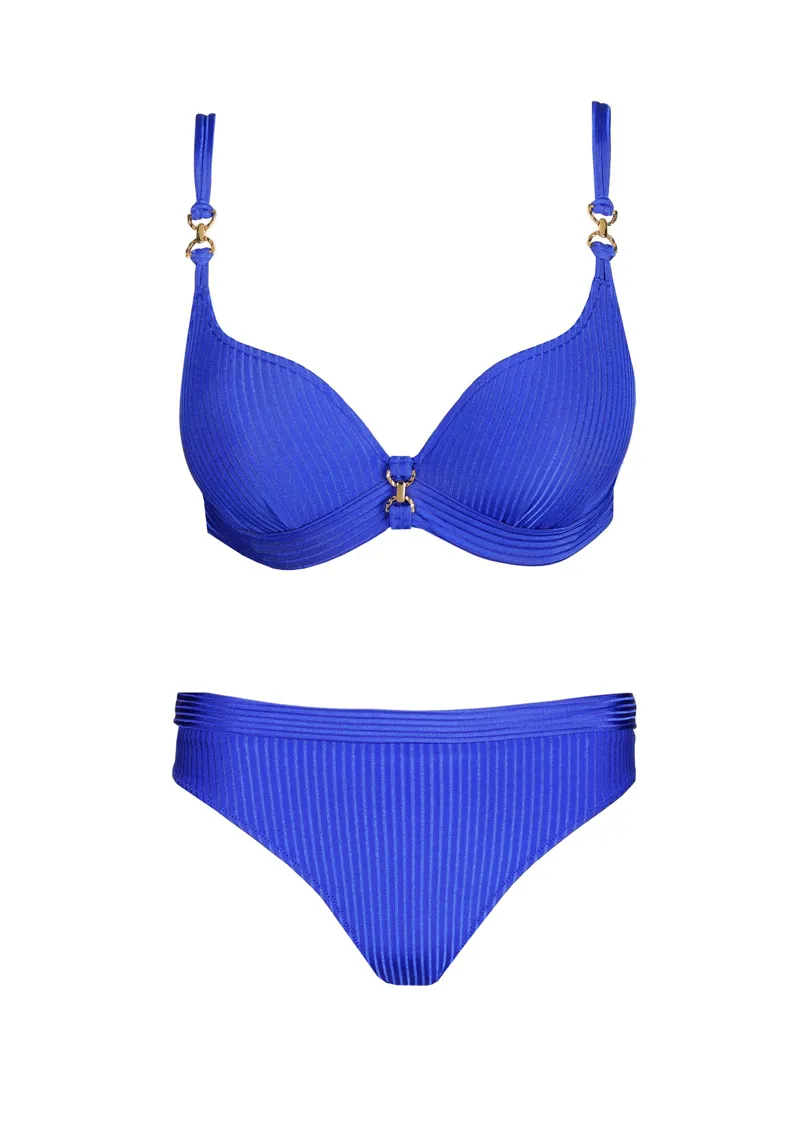 Marie Jo Swim Emly Padded Heartshape Fold Brief Bikini in Electric Blue