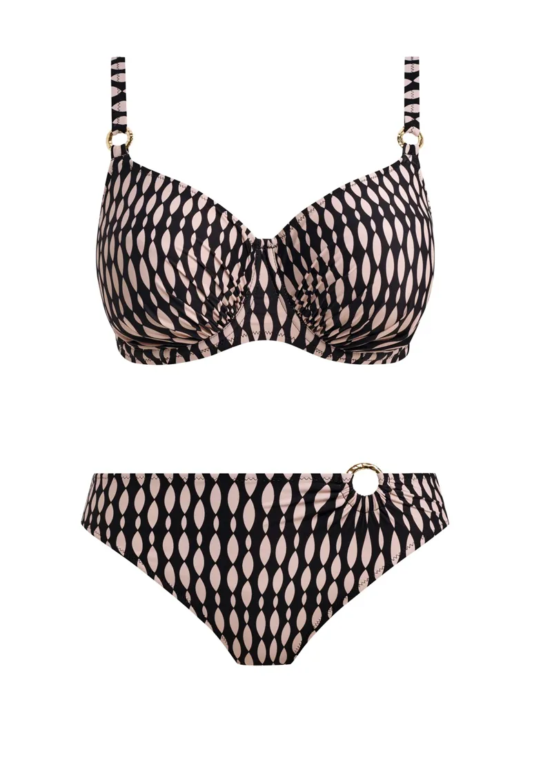 Fantasie Shell Bay Gathered Bikini Mid Rise Brief in Desert Blush