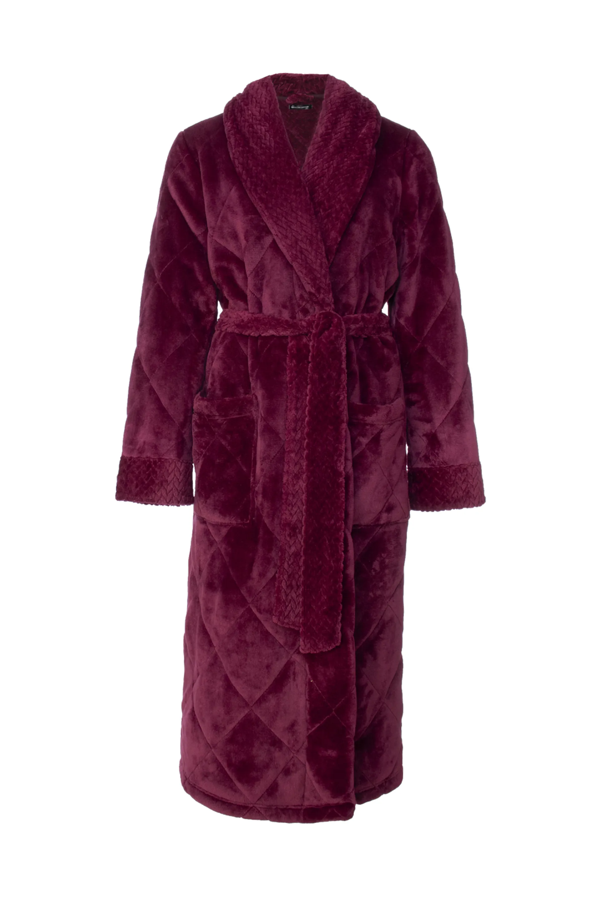 chinese dress ladies Quilted Velour Dressing Gown in Powder Puff main image 1