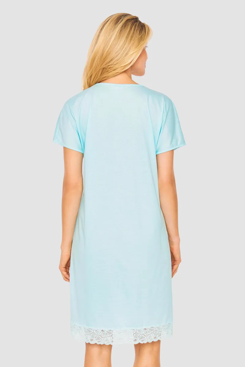 Rosch Cotton Lace Nightdress in Soft Turquoise-1