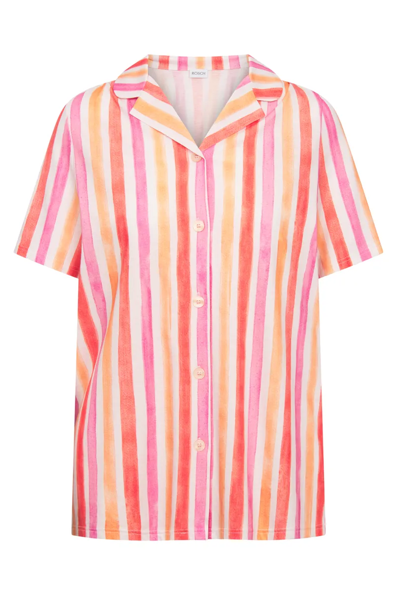 Rosch Summer Stripe Capri Pyjama in Peach-1