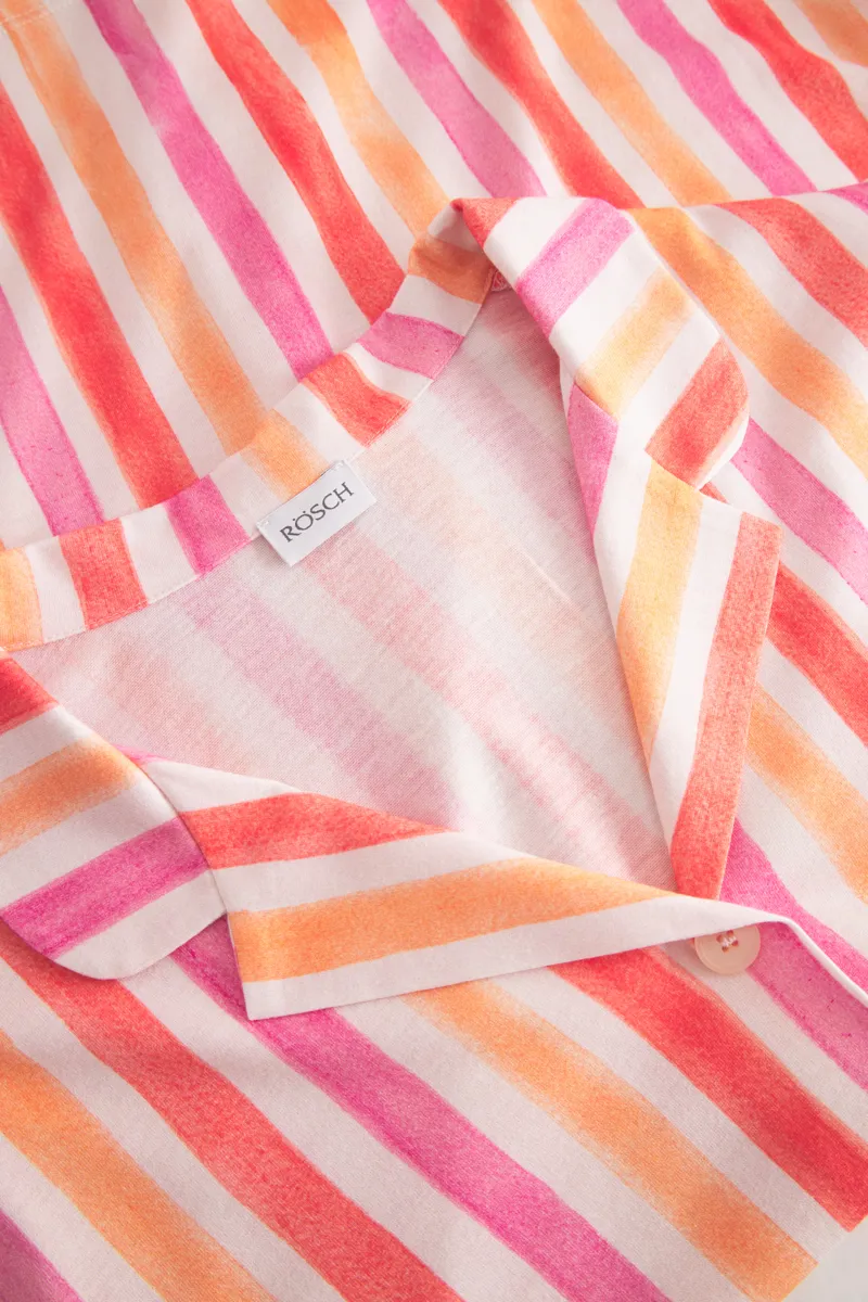 Rosch Summer Stripe Capri Pyjama in Peach-4