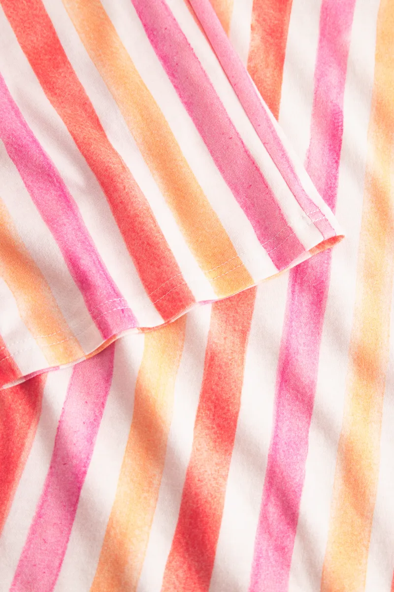 Rosch Summer Stripe Capri Pyjama in Peach-6