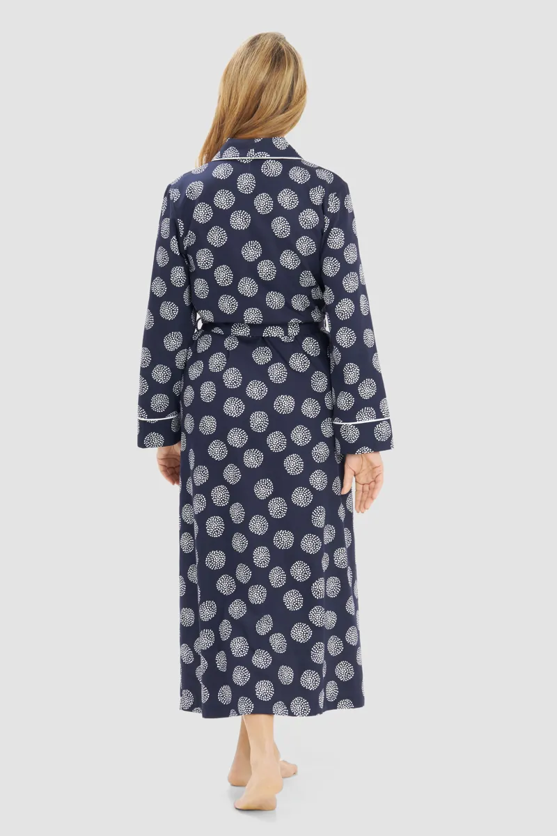 Rosch Wrap Dots Robe in Navy-2
