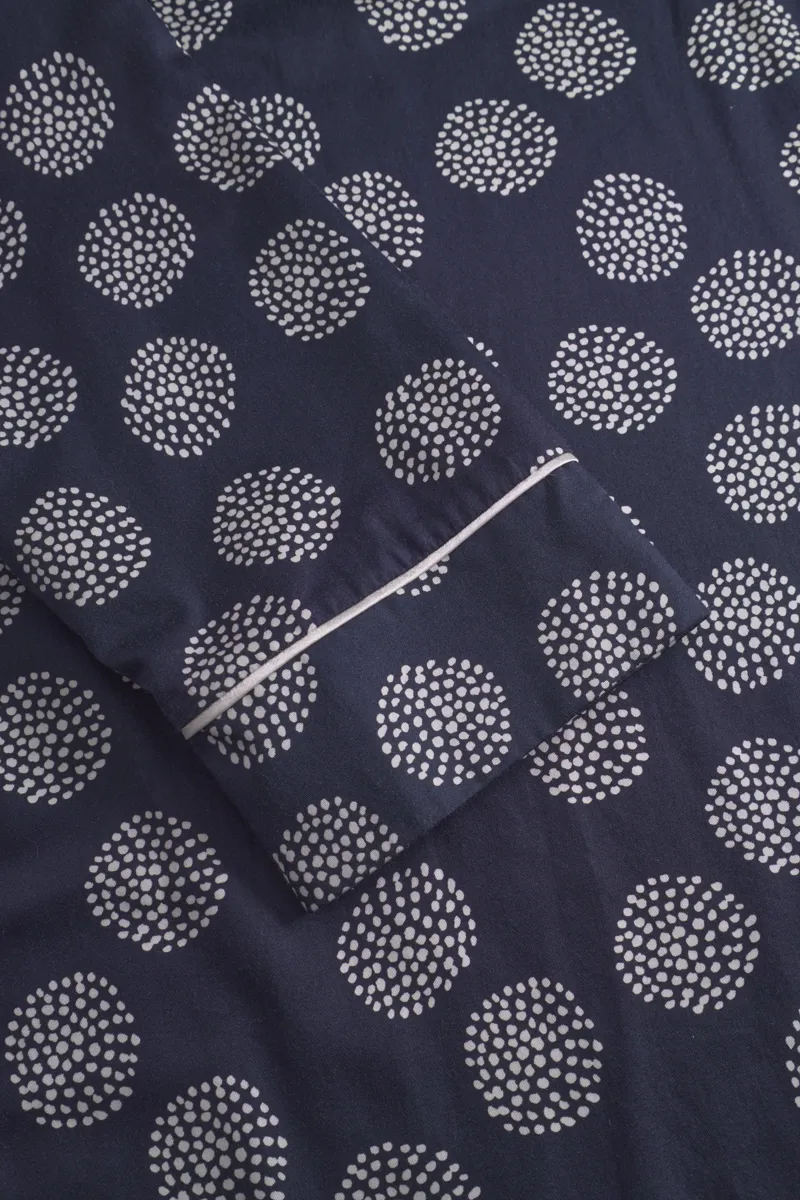 Rosch Wrap Dots Robe in Navy-3