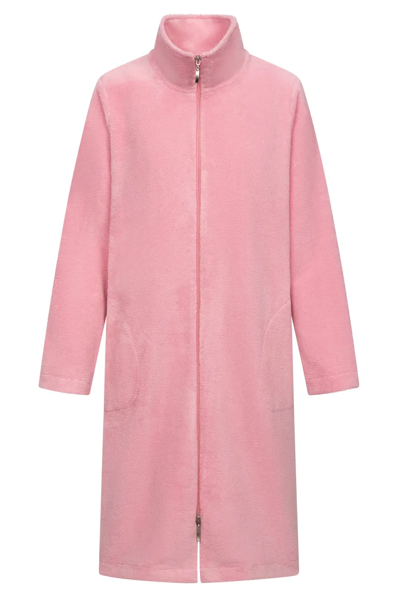 Rosch Cosy Towelling Zip Robe in Soft Pink