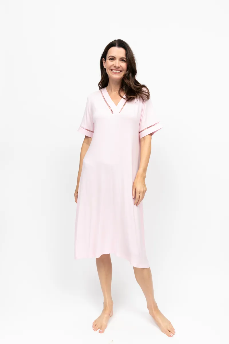 Cyberjammies Nora Samantha Short Sleeve Nightdress in Pink-1