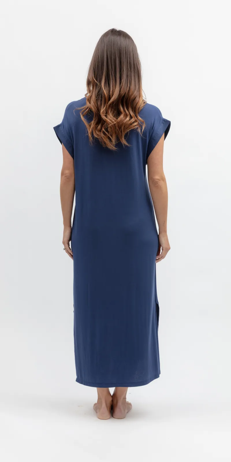 Cyberjammies Serene Jersey Cap Sleeve Nightdress in Navy-3