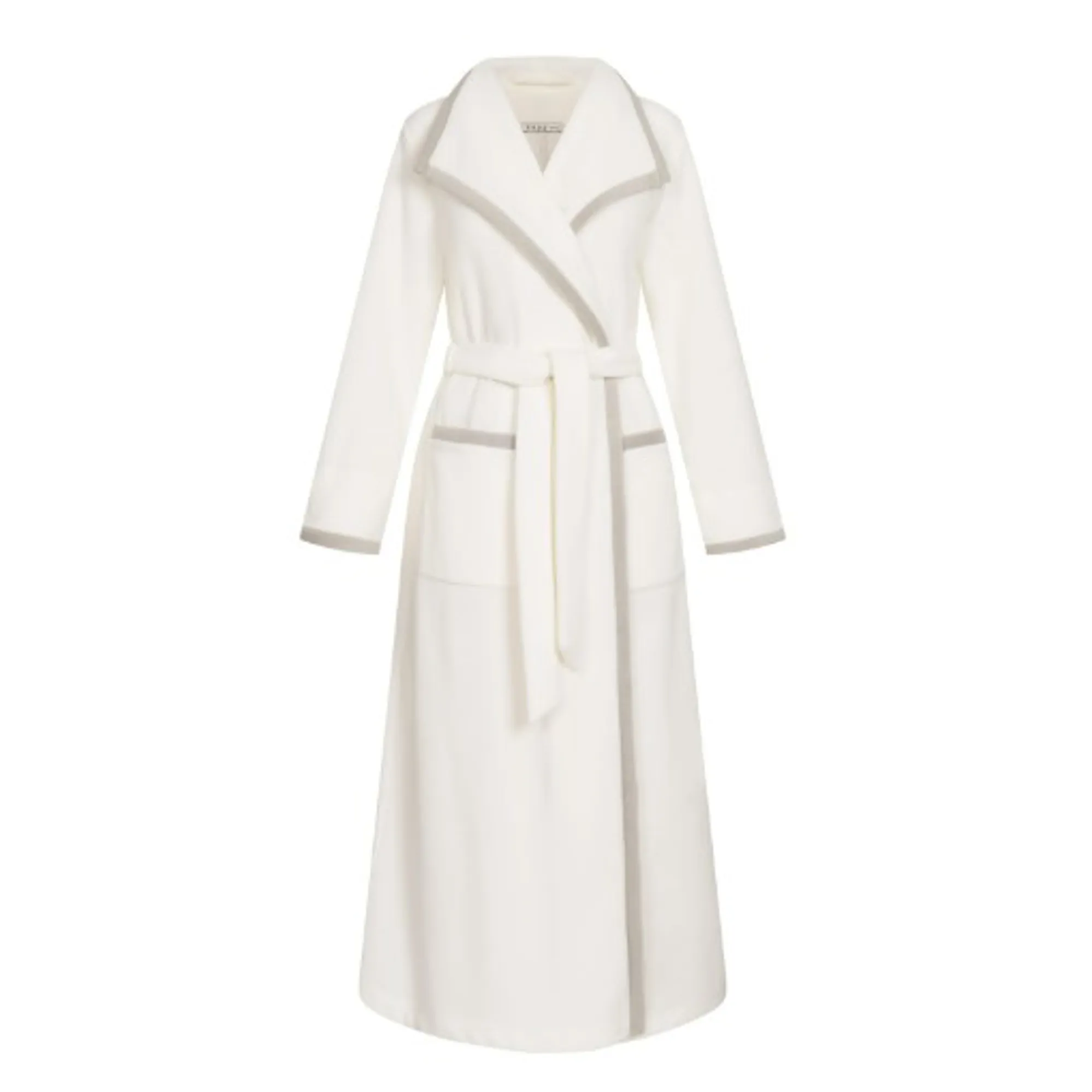 Louis Feraud Fleece Wrap Over Dressing Gown in Ivory Louis Feraud Fleece Wrap Over Dressing Gown in Ivory
