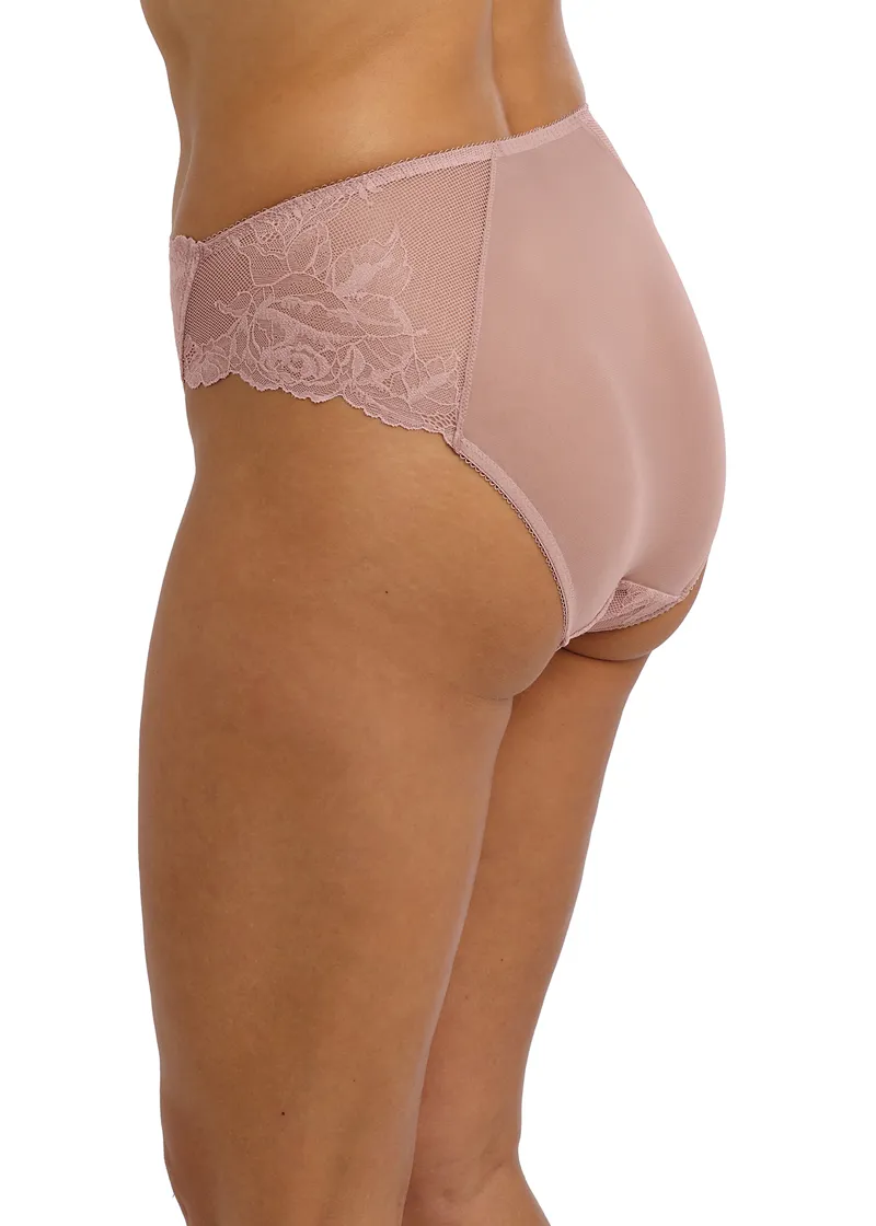 Wacoal Vivid Attraction High Leg Brief in Wood Rose-3