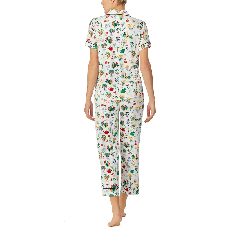 Kate Spade Cropped Pyjama Set in Green Thumb-2