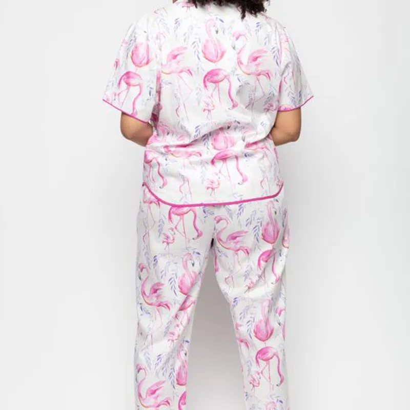 Cyberjammies Fifi Cropped Pyjama in Flamingo-1