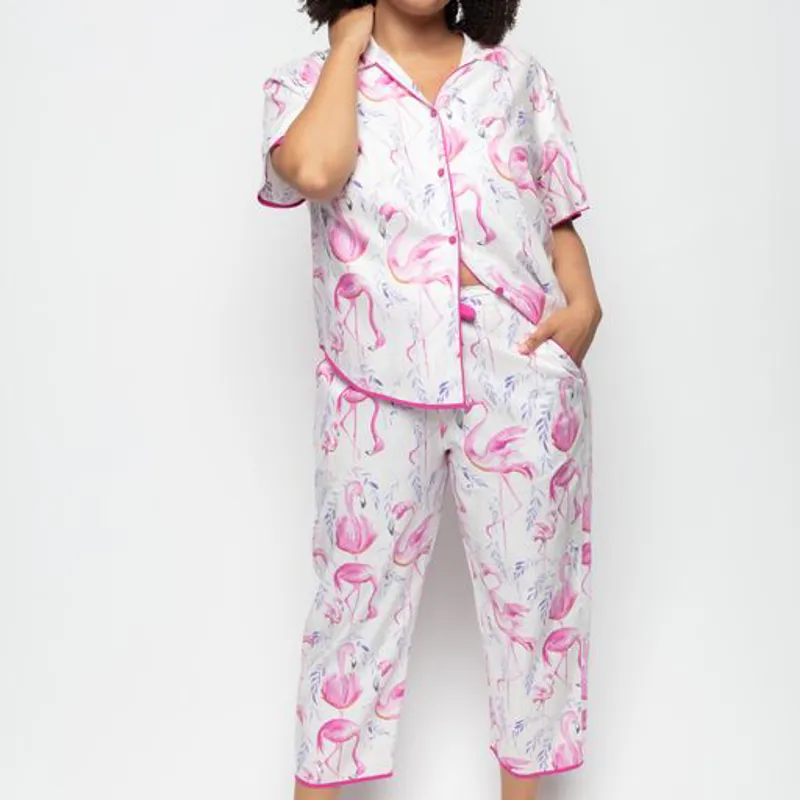 Cyberjammies Fifi Cropped Pyjama in Flamingo