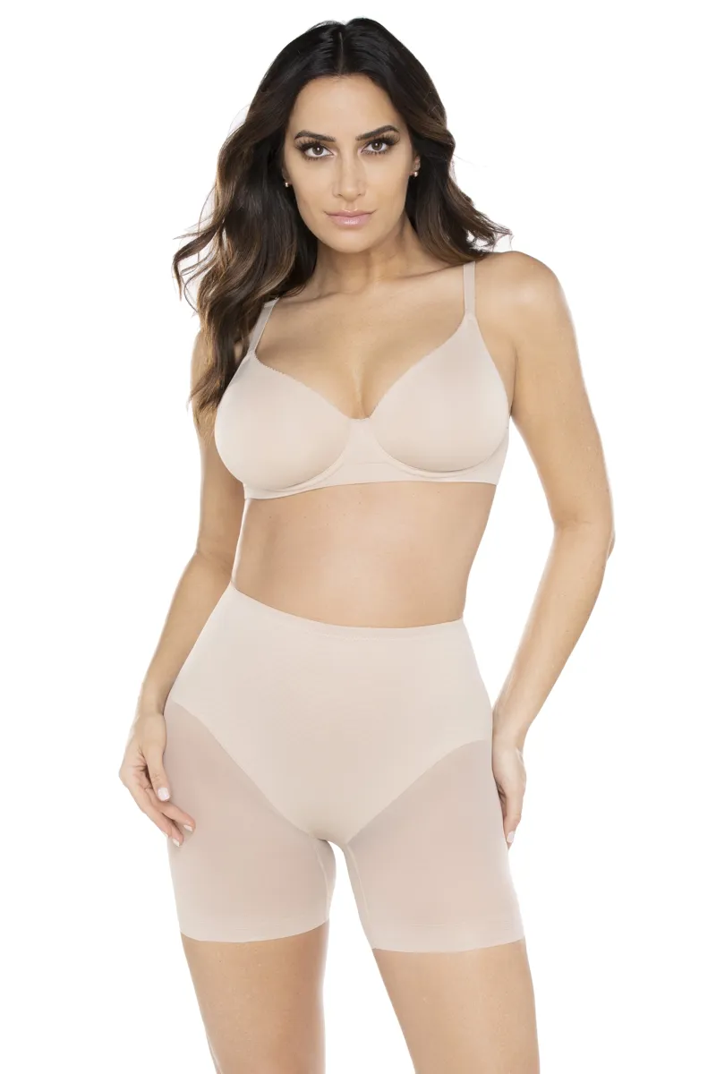 Miraclesuit Sexy Sheer Waistline Rear Lifting Boy Short in Warm Beige-2