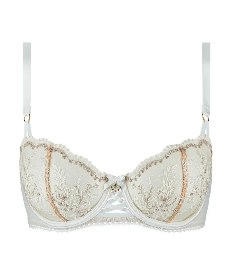 Aubade Tresor Balconette Bra in White Wind