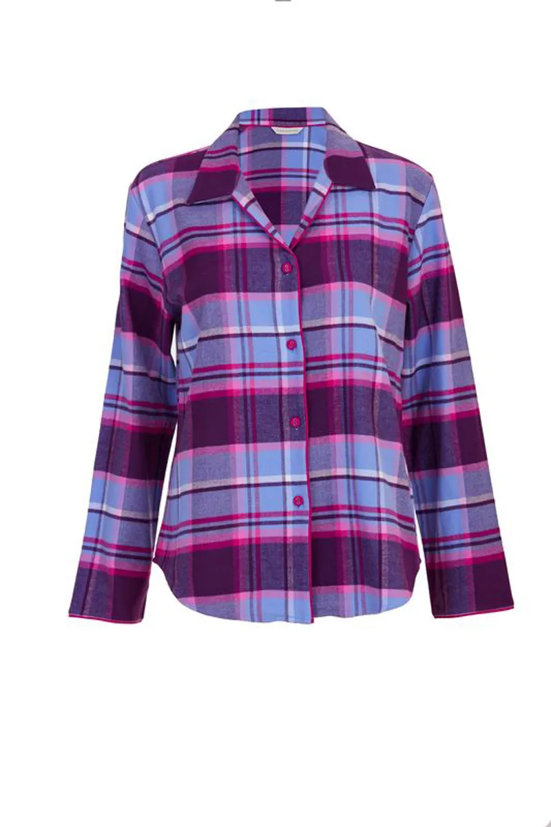 Cyberjammies Hazel Pyjama in Purple Check-1