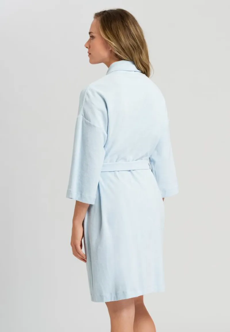 Hanro Sleep Robe in Misty Blue-3
