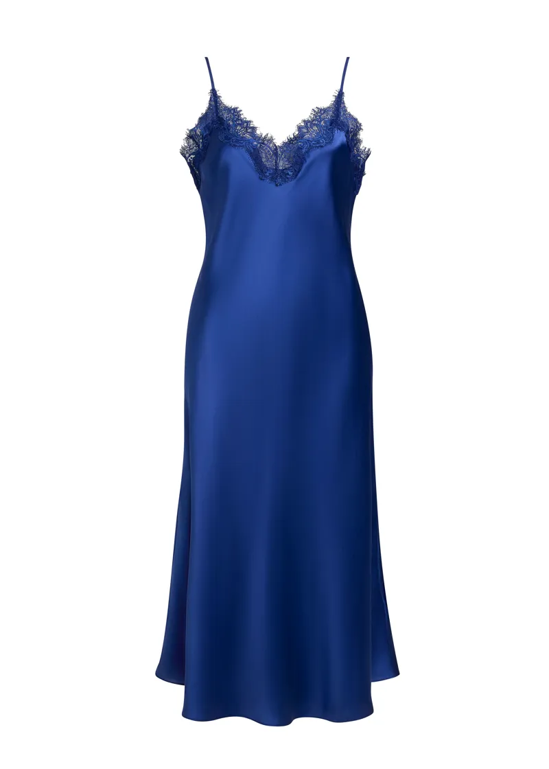 Sainted Sisters Scarlet Silk Chemise in Midnight