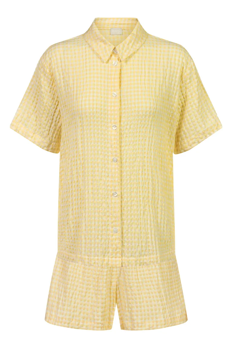Mey Vichy Dream Pyjama Set in Lemon