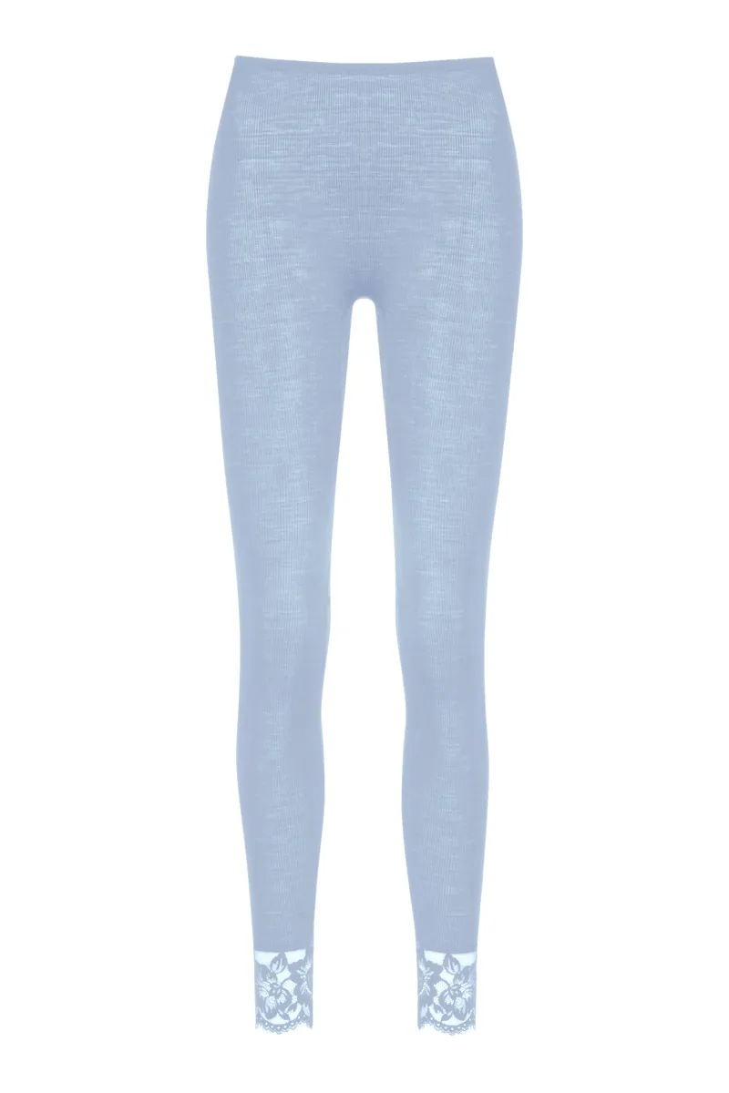 Mey Wool and Silk Leggings in Polar Wind