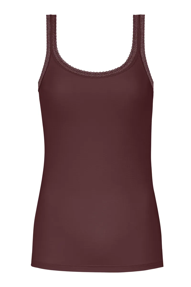 Mey Modal Lace Vest in Hot Maroon