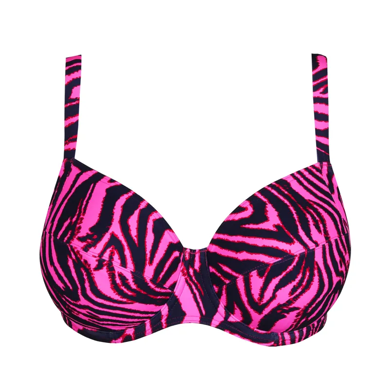 Prima Donna Swim Malabo Full Cup Full Brief Bikini in Hot Pink Zebra-1