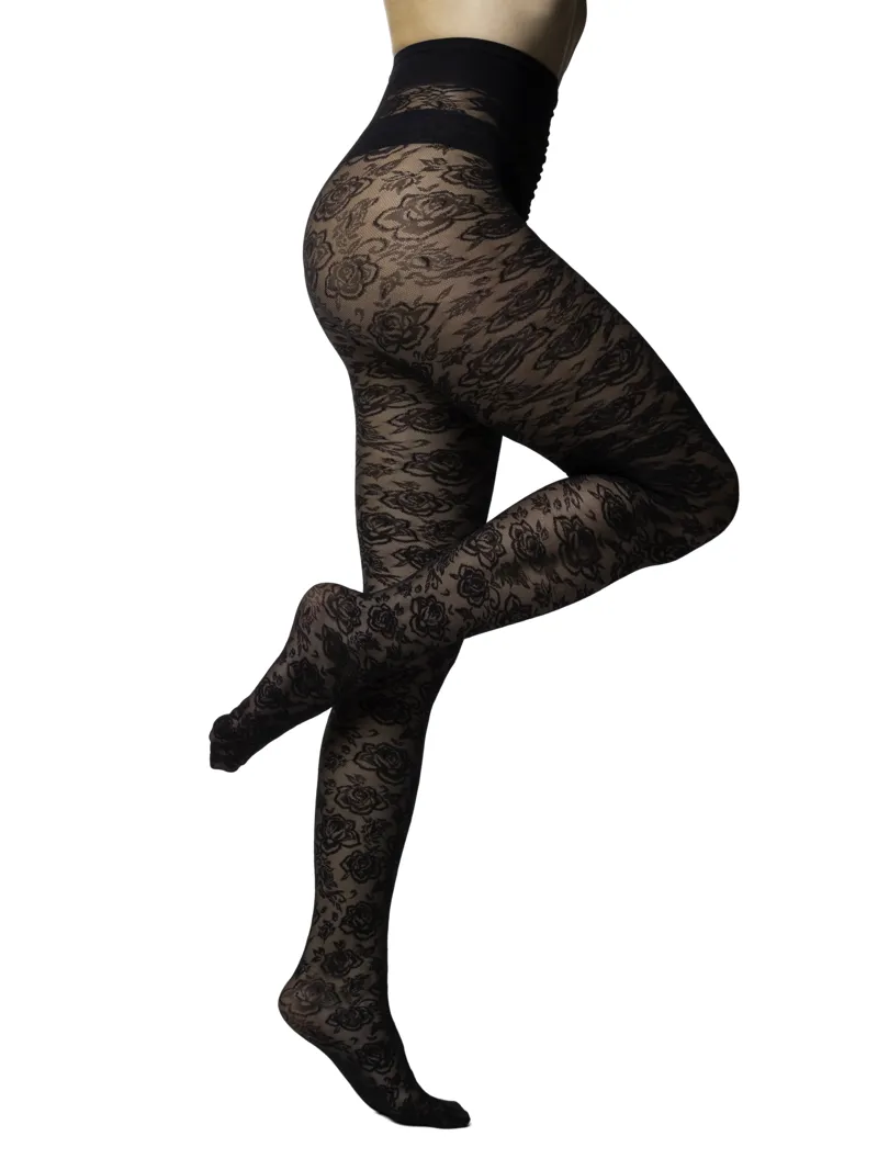 Trasparenze Enif Tights in Black-1