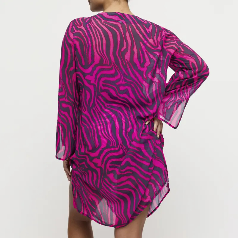 Prima Donna Swim Malabo Kaftan in Hot Pink Zebra-2