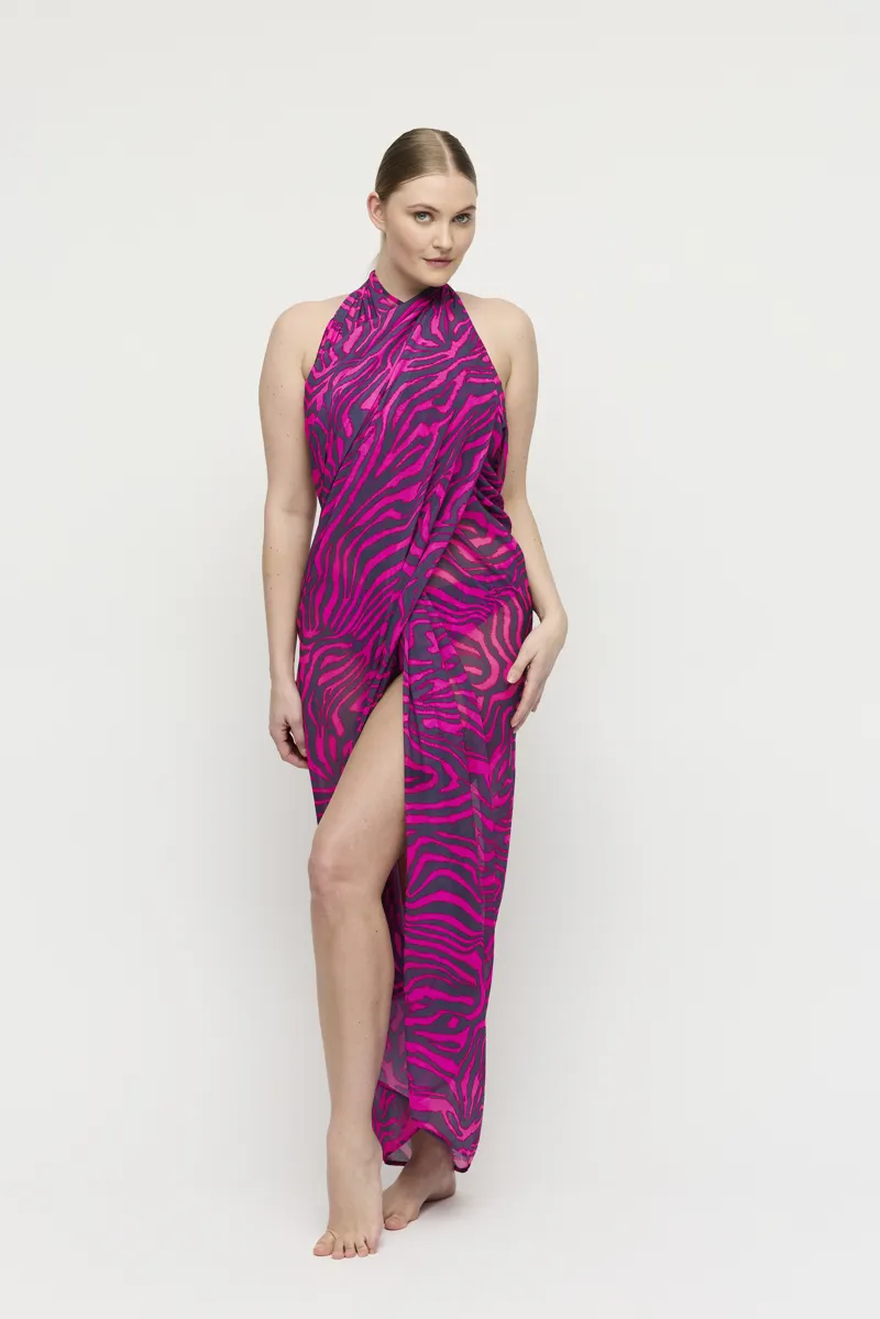 Prima Donna Swim Malabo Pareo in Hot Pink Zebra-3