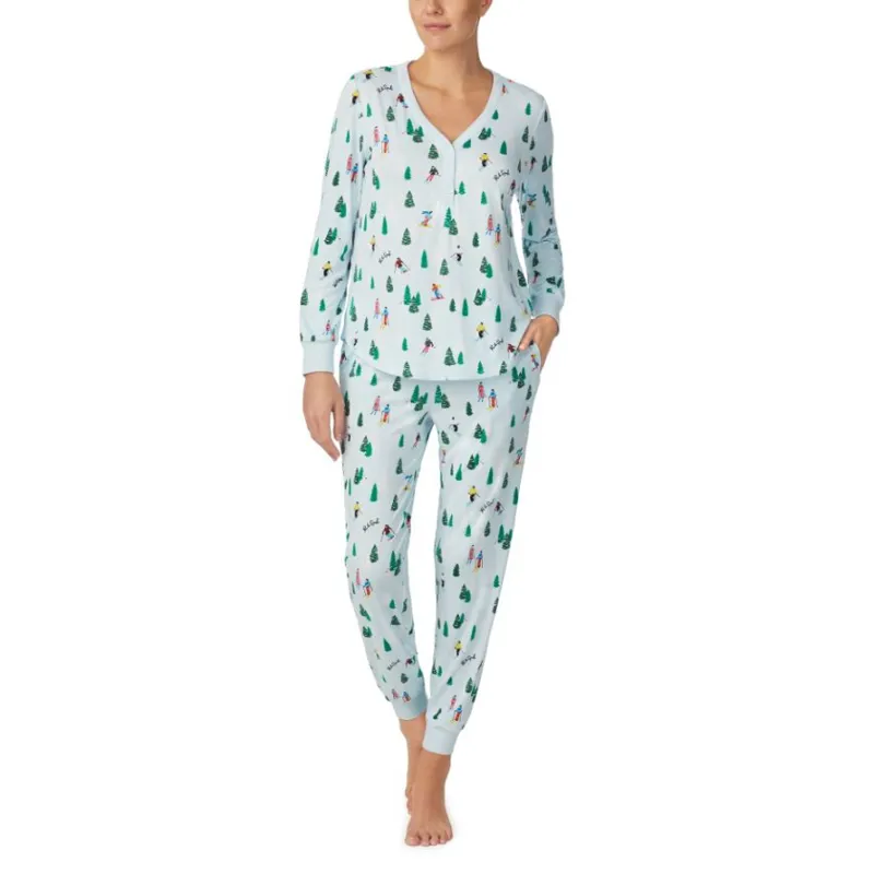 Kate Spade Ski Trip Jersey Pyjama in Blue-1