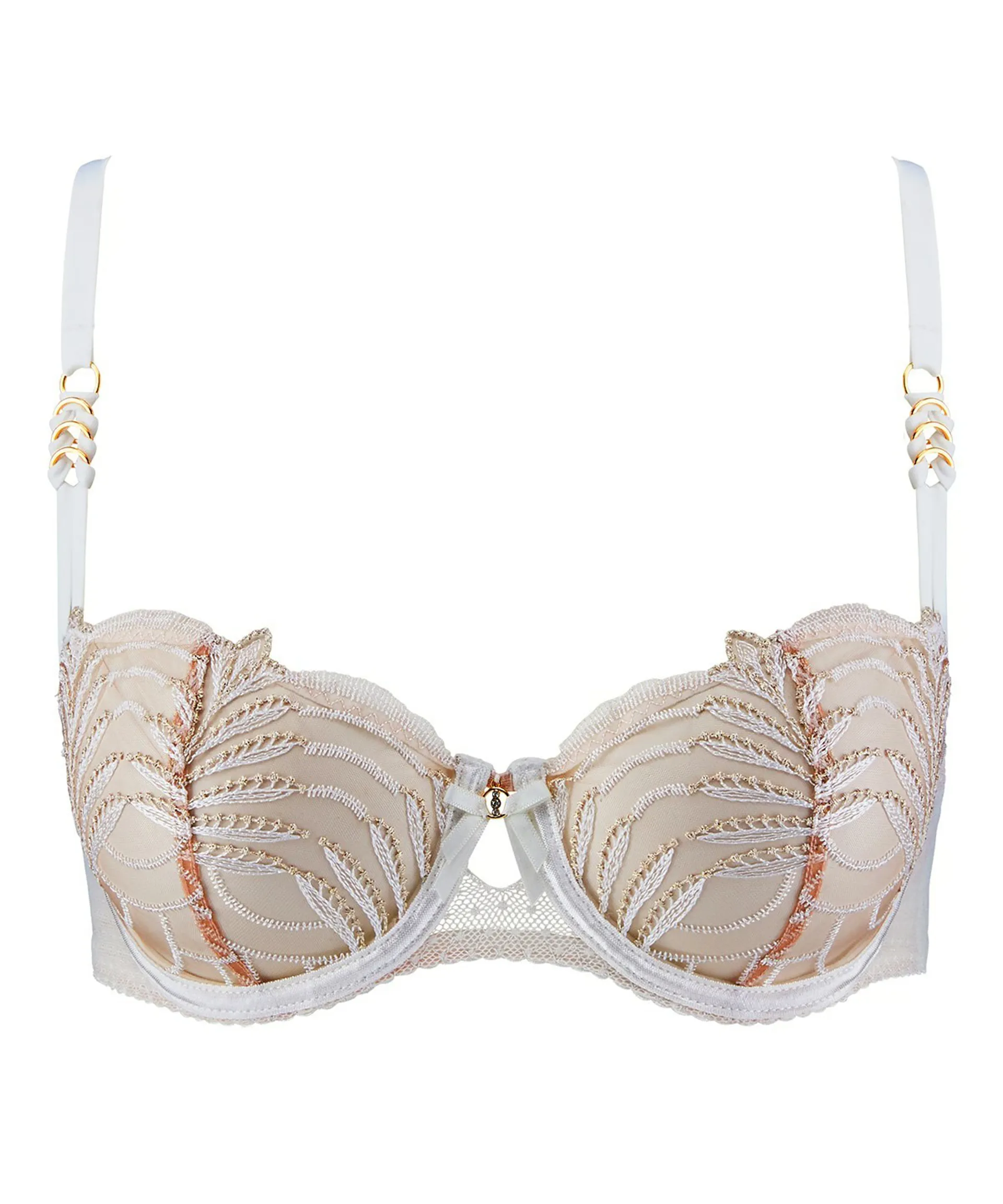 【Aubade】Losing my Mind Half cup 関税込 Aubade Hypnolove Half Cup Bra in Gold Feather